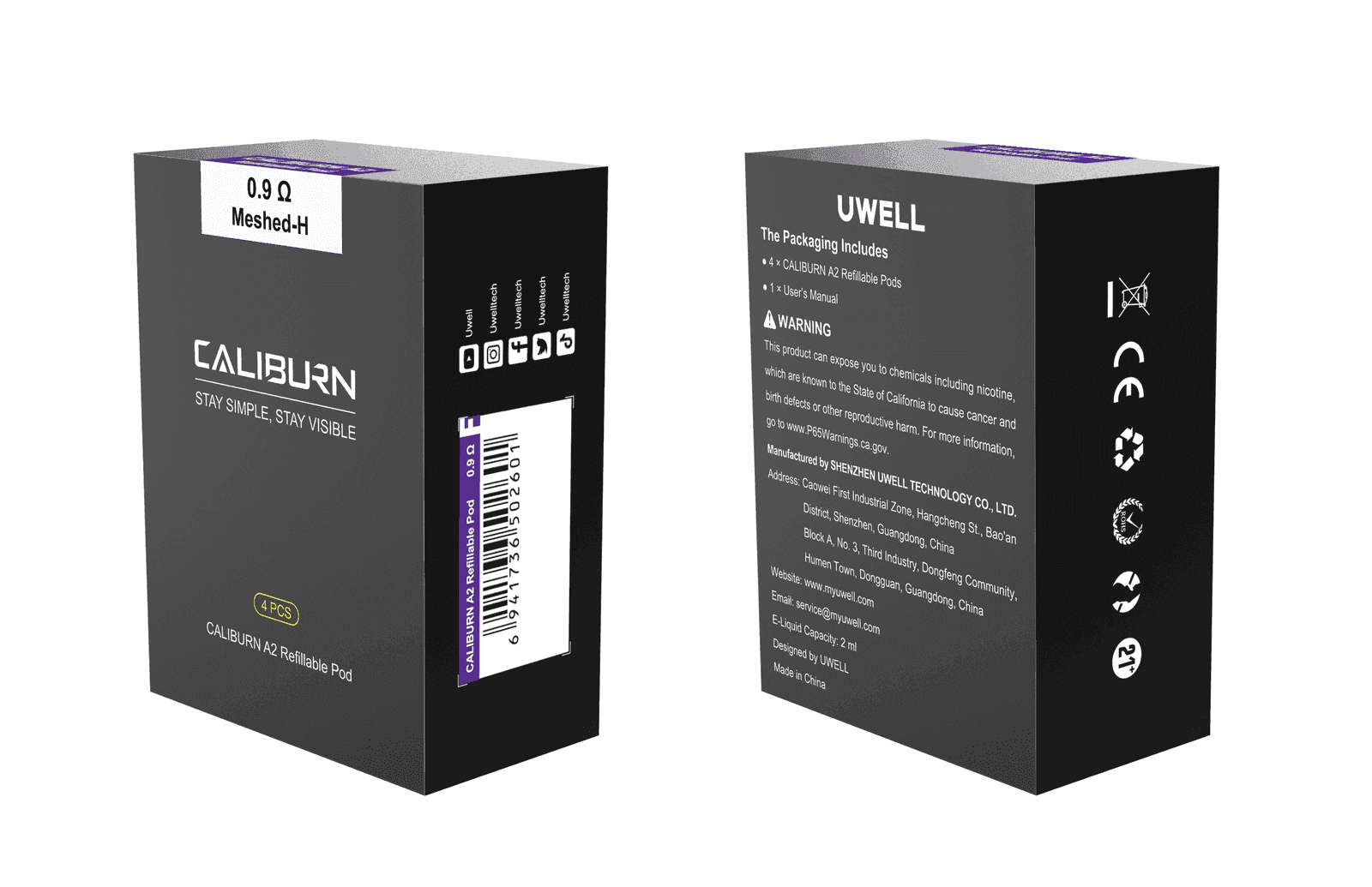 Uwell Caliburn A2咖哩棒A2電子煙主機官網評價說明書:圖片 2